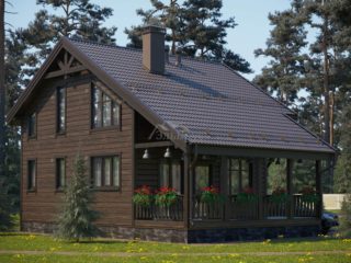 Проект каркасного дома КД 057 - Общий вид