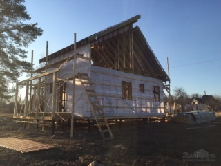 Строительство каркасного дома по проекту КД-019 в д. Муховицы Строительство каркасного дома по проекту КД-019 в д. Муховицы