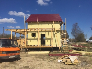 Строительство каркасного дома по проекту КД-019 в д. Муховицы Строительство каркасного дома по проекту КД-019 в д. Муховицы